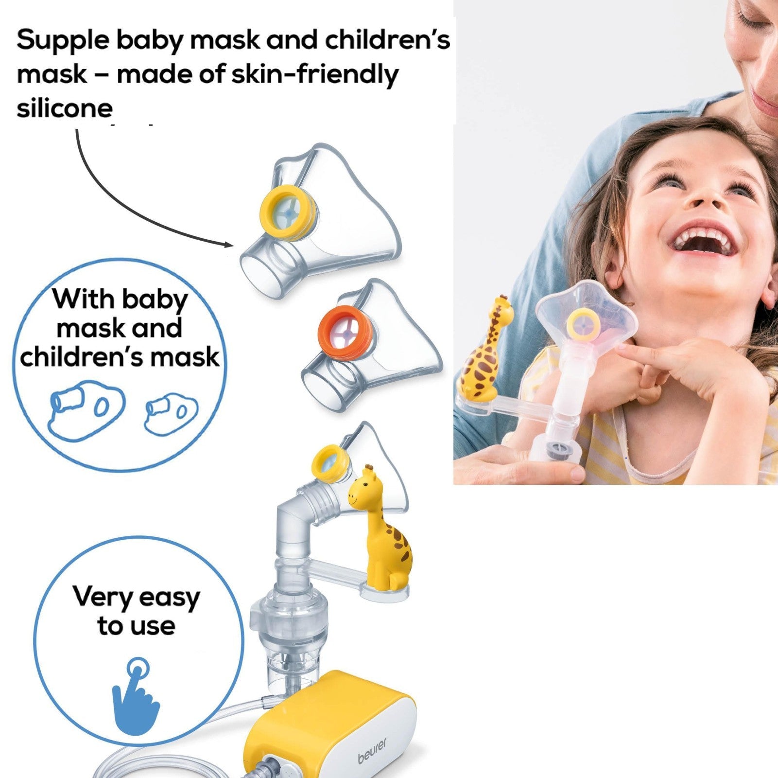 Beurer Germany Kids Travel Nebuliser with Baby & Child Masks IH 58 KIDS