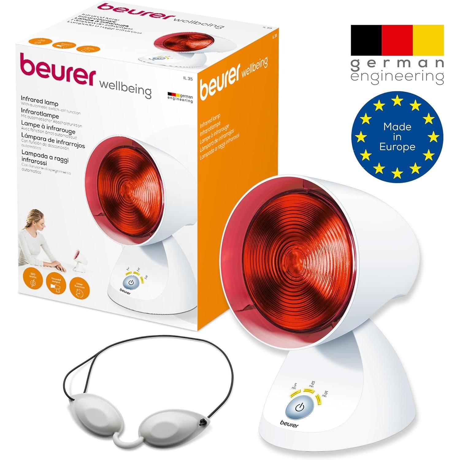 Beurer IL 35 Infrared Lamp with Timer - Soothes Colds & Muscle Strains