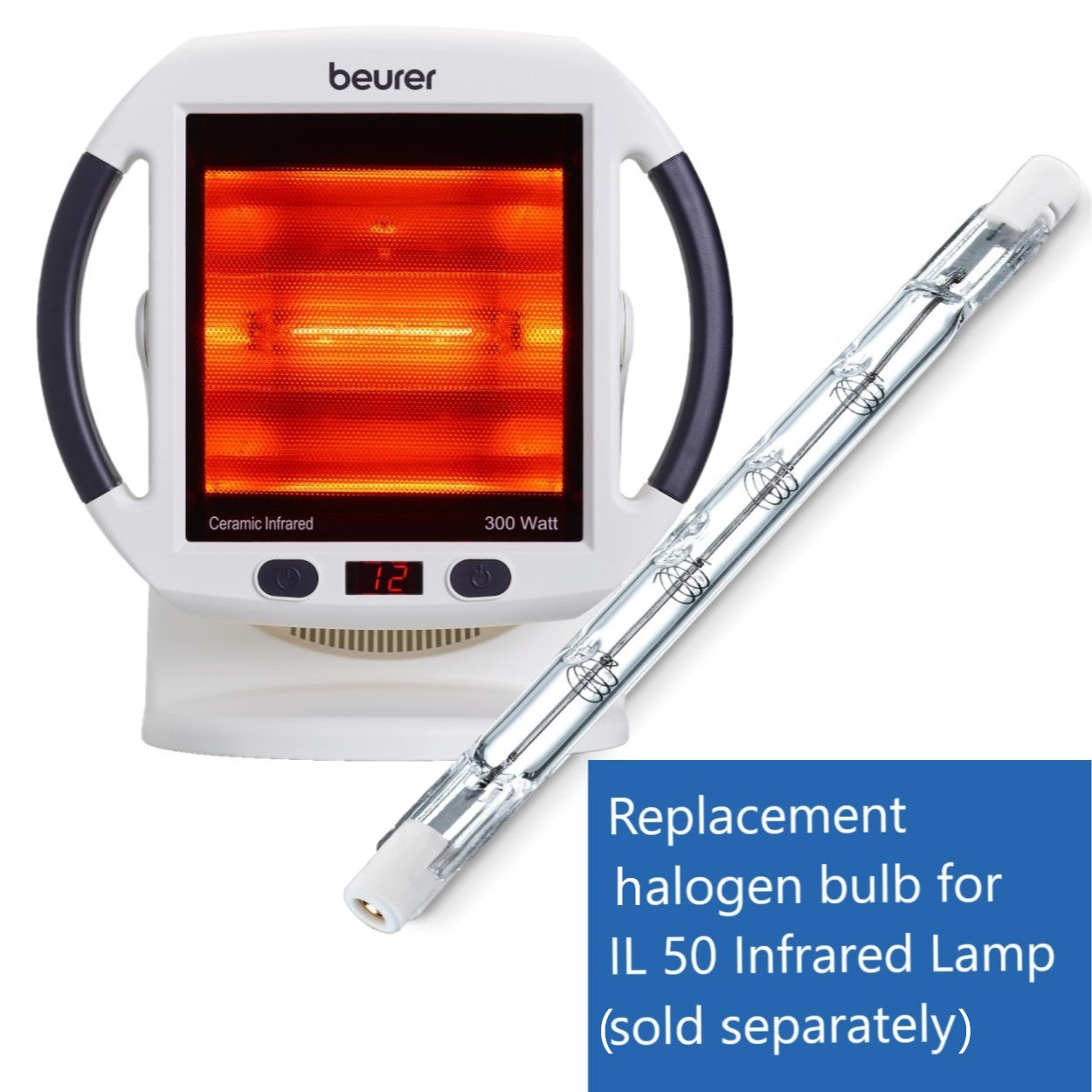 Beurer Replacement Bulb for use with Beurer IL 50, IL 60 & Sanitas SIL 45 Infrared Heat Lamps 300W