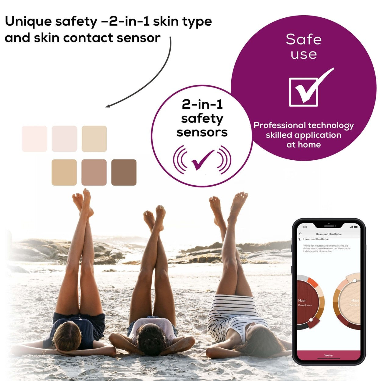 Beurer IPL Laser Hair Removal Device: Cordless IPL 8800+App for Face & Body