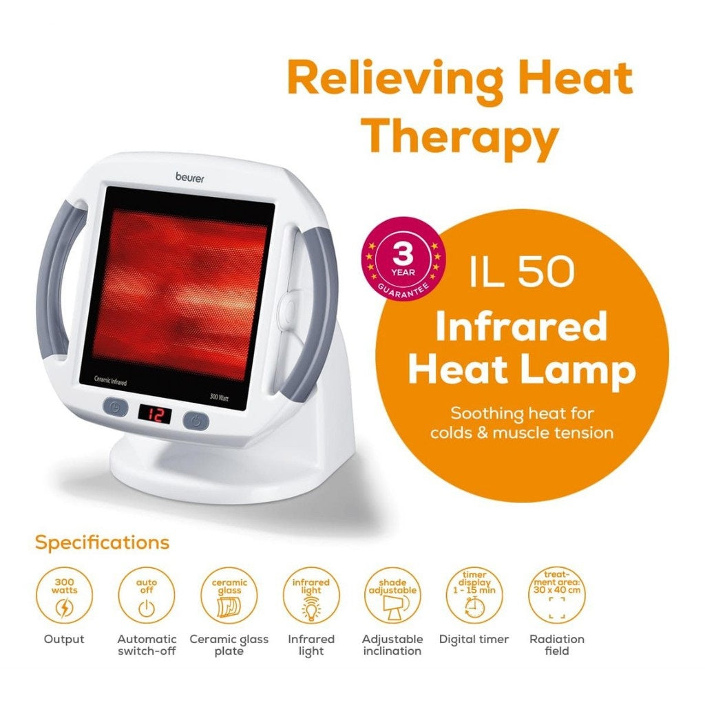 Beurer IL 50 Infrared Heat Lamp 300W: Soothing for Colds & Muscle Strain