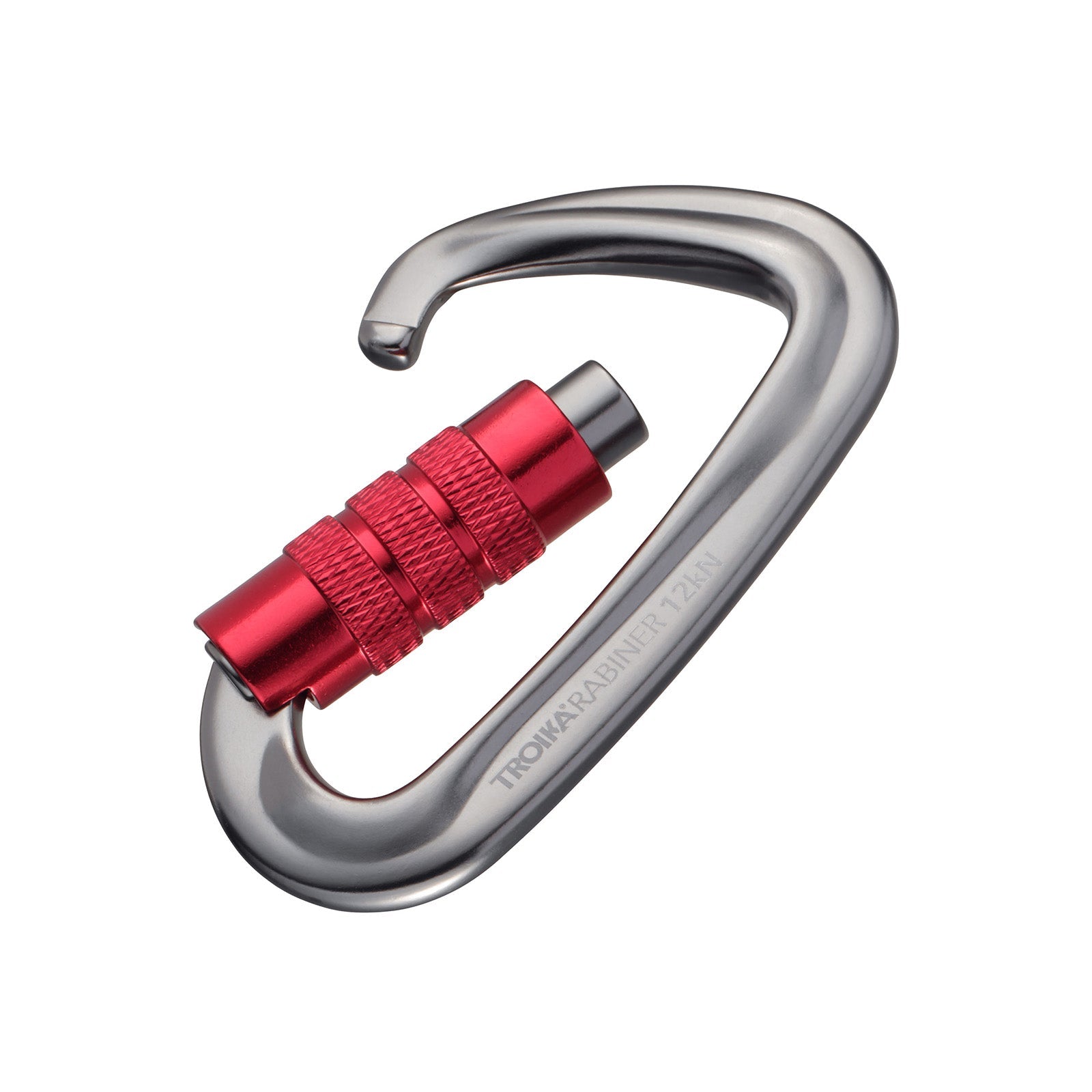 TROIKA Germany Carabiner | 12kN Safety Twist Lock | 7075 Aluminium | Red