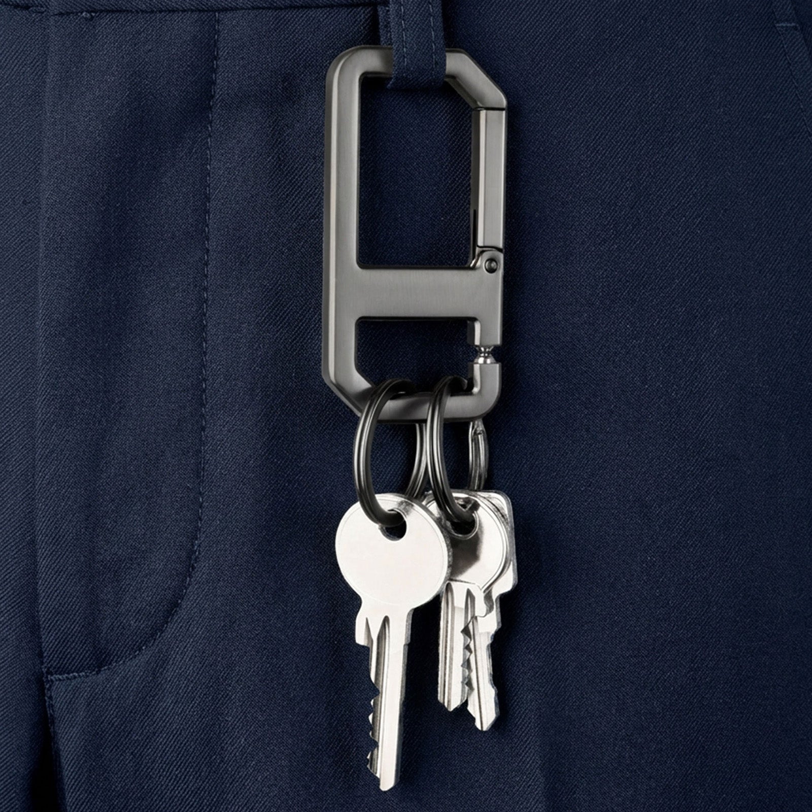 TROIKA Germany Click Clip Keyring | 2 Key Rings | Gunmetal Key Holder