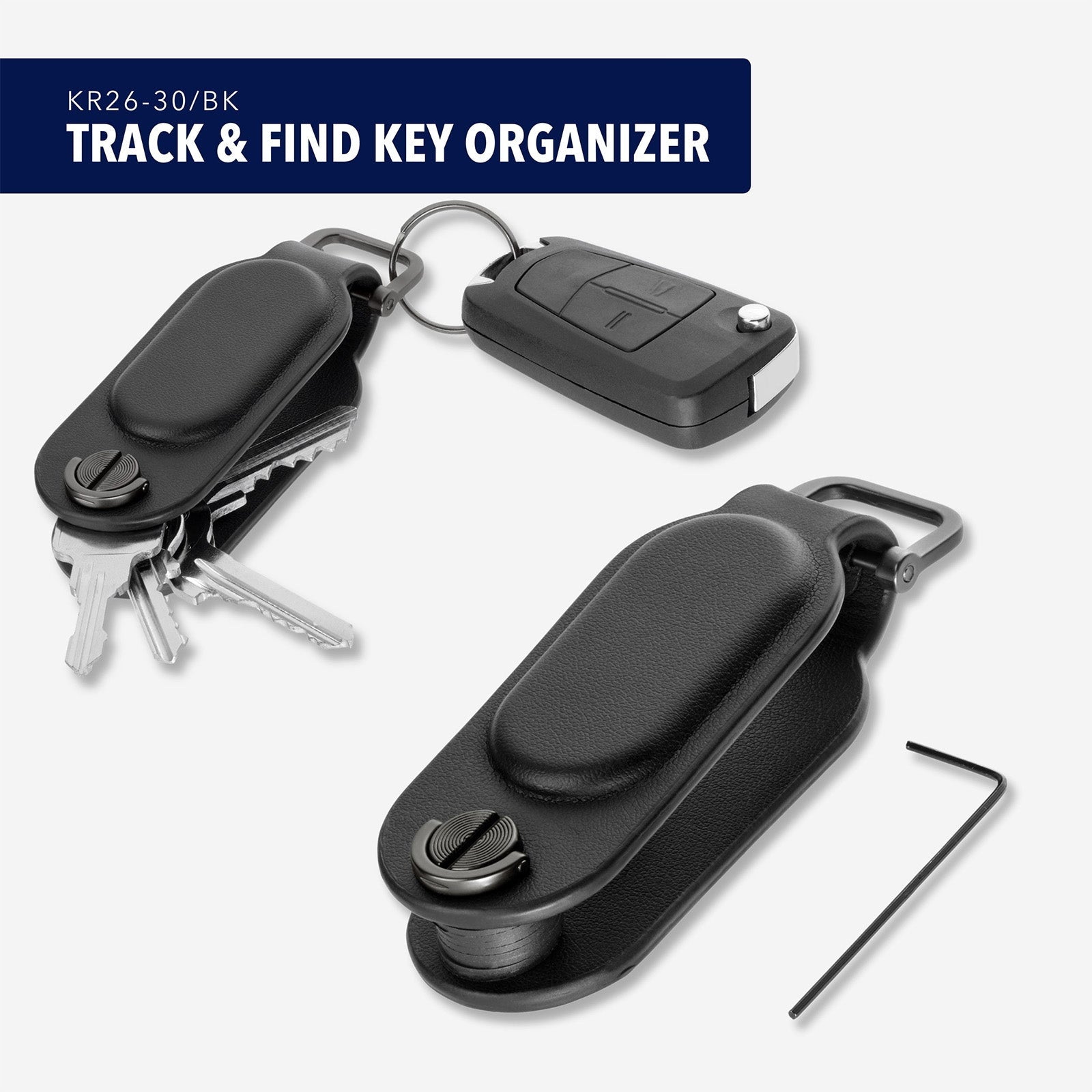 TROIKA Germany Apple Find My Key Organiser | Holds up to 4 Keys | Black