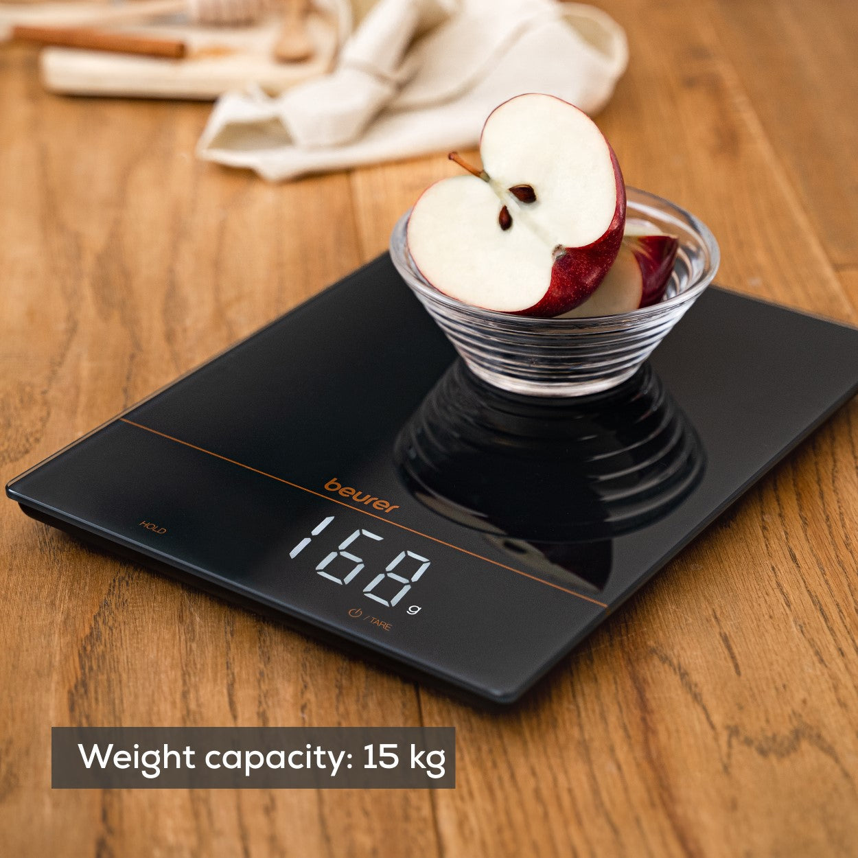 Beurer KS 34 Precise XL Digital Kitchen Scale 15kg Capacity - Limited Black & Bronze Edition