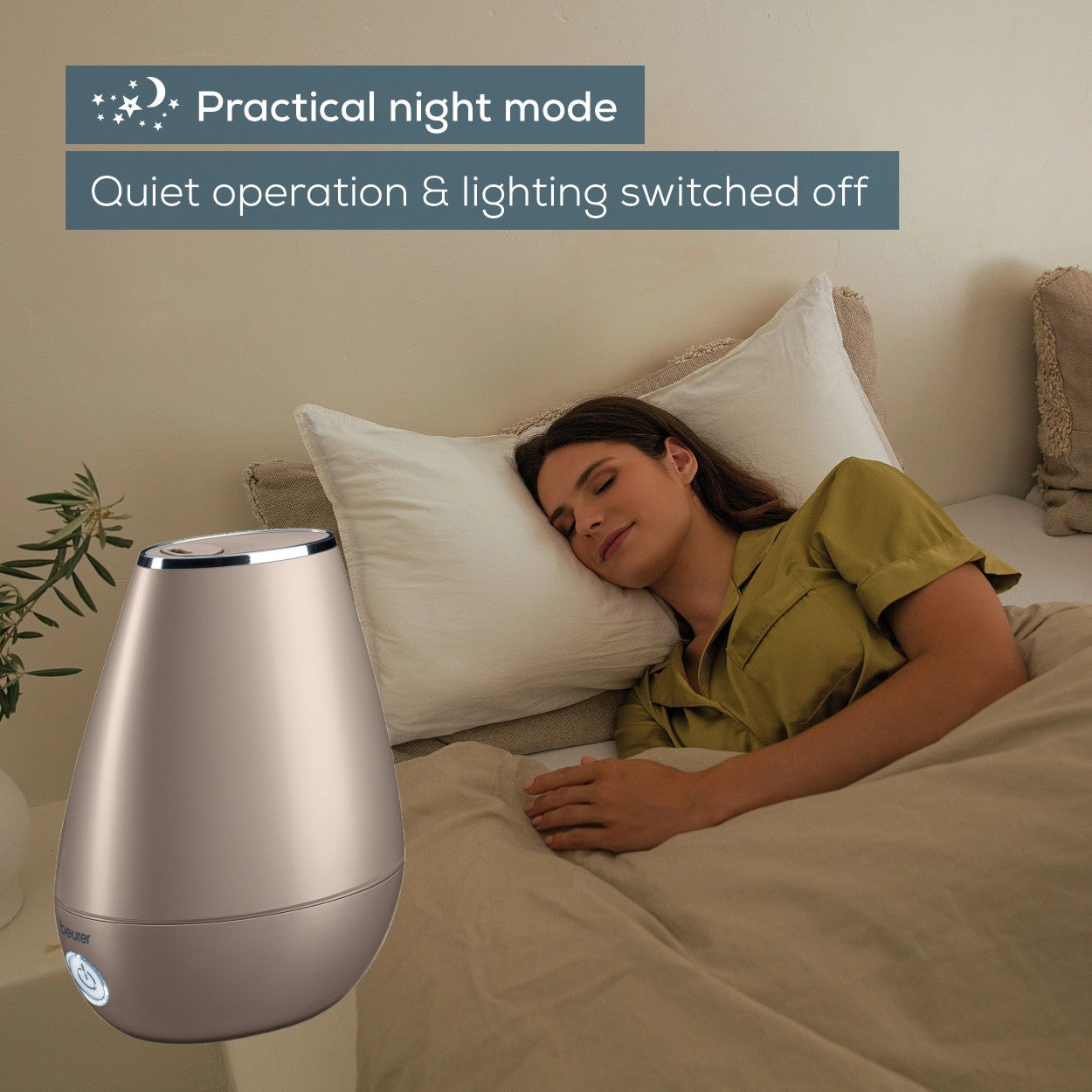 Beurer Germany LB 37 | 2-in-1 Air Humidifier & Aroma Diffuser for All Rooms Up To 20m² | Toffee