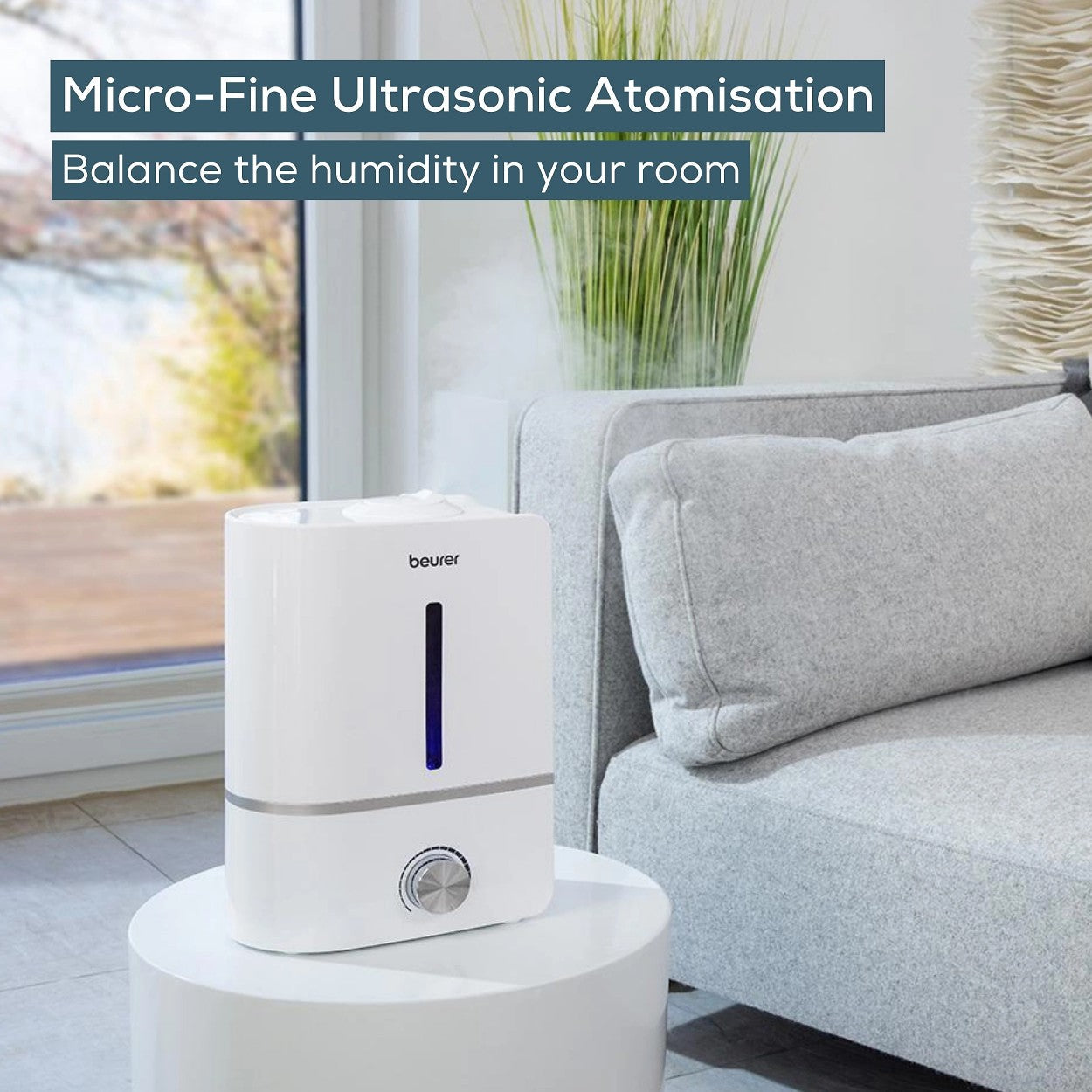 Beurer Germany LB 45 Ultrasonic Air Humidifier &amp; Optional Aroma Oil Diffuser | Maximum 30m² Rooms