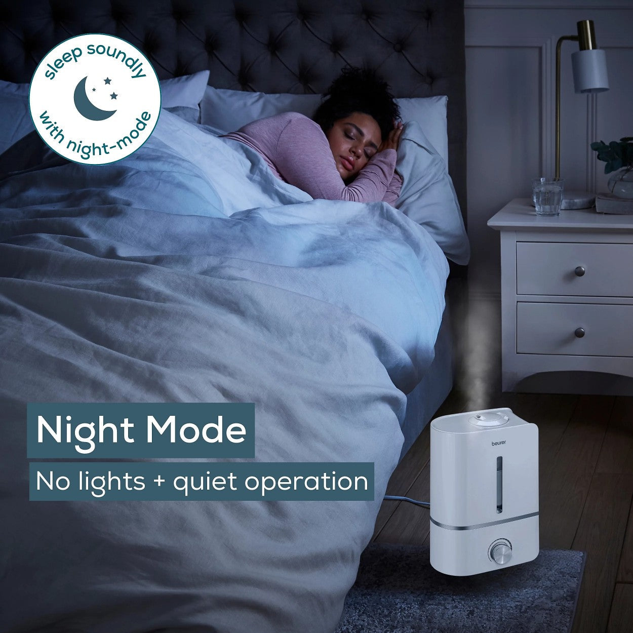 Beurer Germany LB 45 Ultrasonic Air Humidifier &amp; Optional Aroma Oil Diffuser | Maximum 30m² Rooms