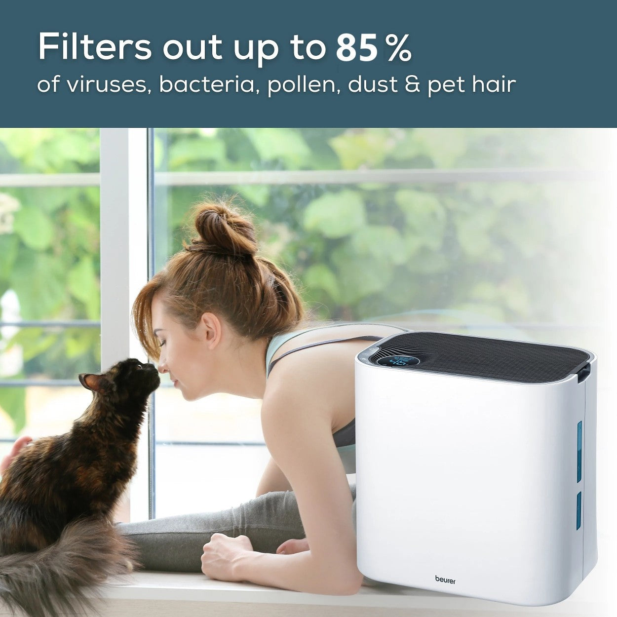 Beurer LR 330 2-in-1 Air Purifier & Humidifier | Filter Allergens, Dust, Pollen, Pet Hair & More | For Rooms Up To 35m²