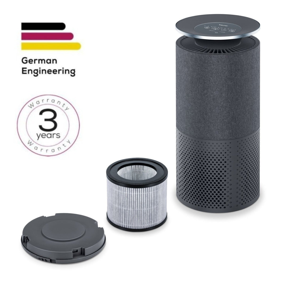Beurer Germany LR 401 App Controlled Air Purifier with Smart Sensor: 99% Cleaner Air for Allergy Sufferers