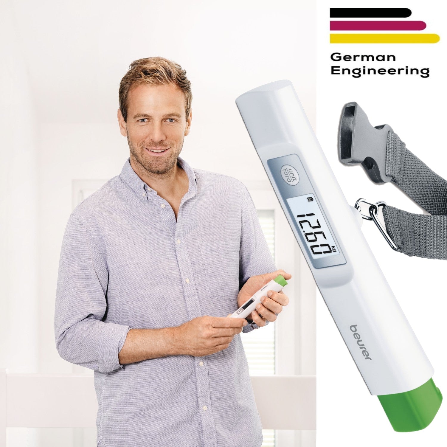 Beurer LS 20 ECO Luggage Scale | Small & Portable | Fits in Your Handbag | 50kg Capacity | 10g Precision | No Batteries Needed