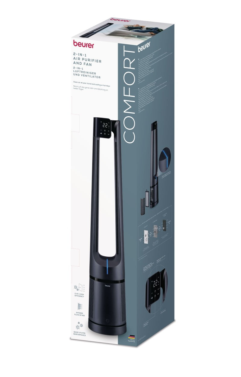 Beurer LV 500 Air Purifier & Cooling Fan | Filters Allergens & Cools | HEPA H13 Filter