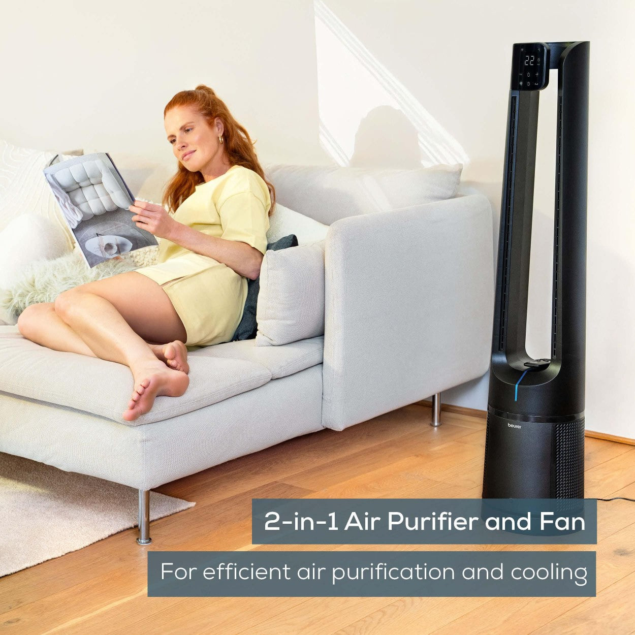 Beurer LV 500 Air Purifier & Cooling Fan | Filters Allergens & Cools | HEPA H13 Filter