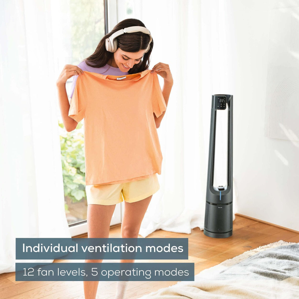 Beurer LV 500 Air Purifier & Cooling Fan | Filters Allergens & Cools | HEPA H13 Filter