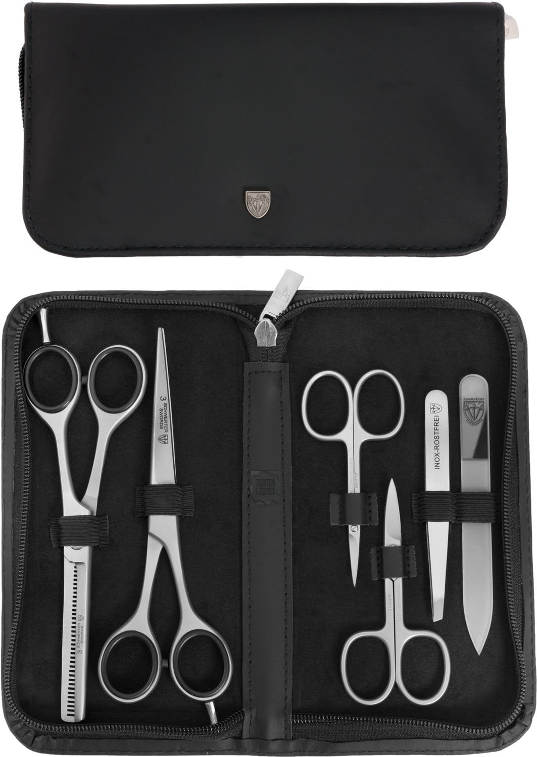 Kellermann Manicure Set Black INOX, Genuine Leather L 52391 F N