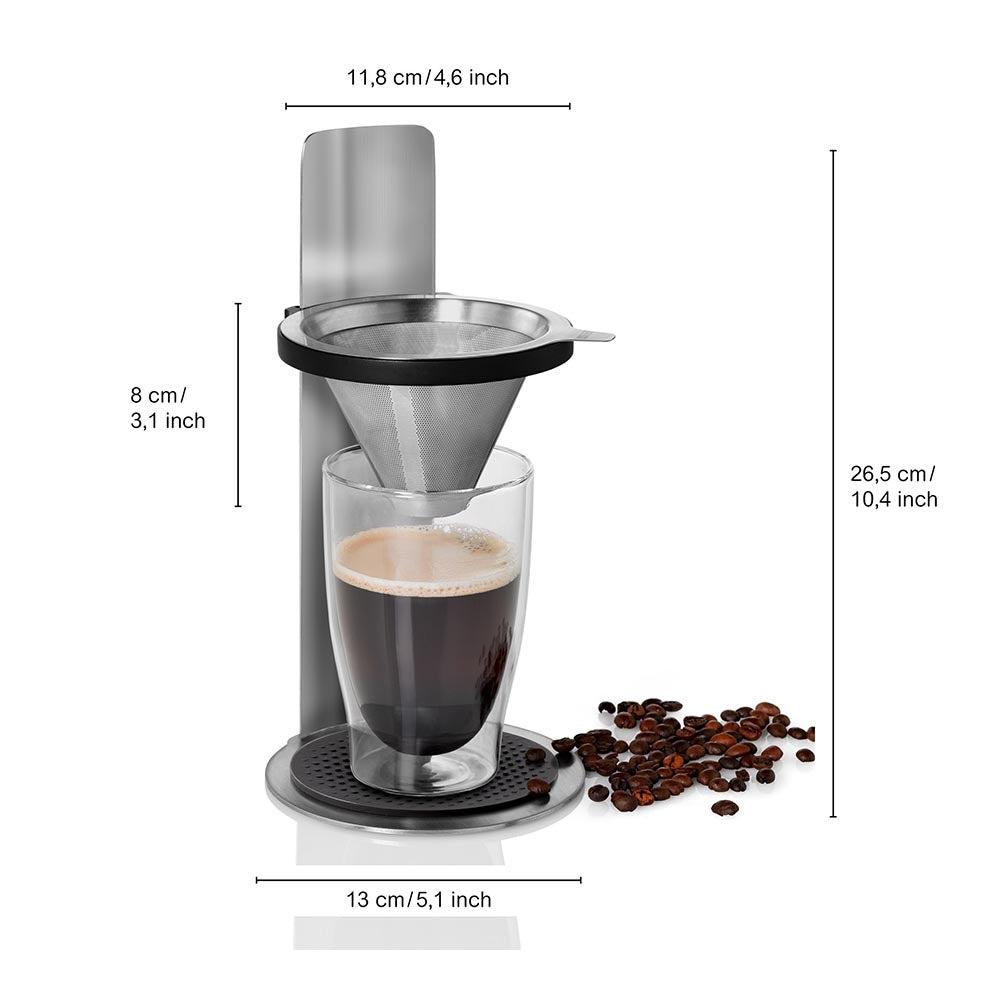 AdHoc Coffee Maker Stainless-Steel Filter/Filter-Paper Free Use - MR BREW