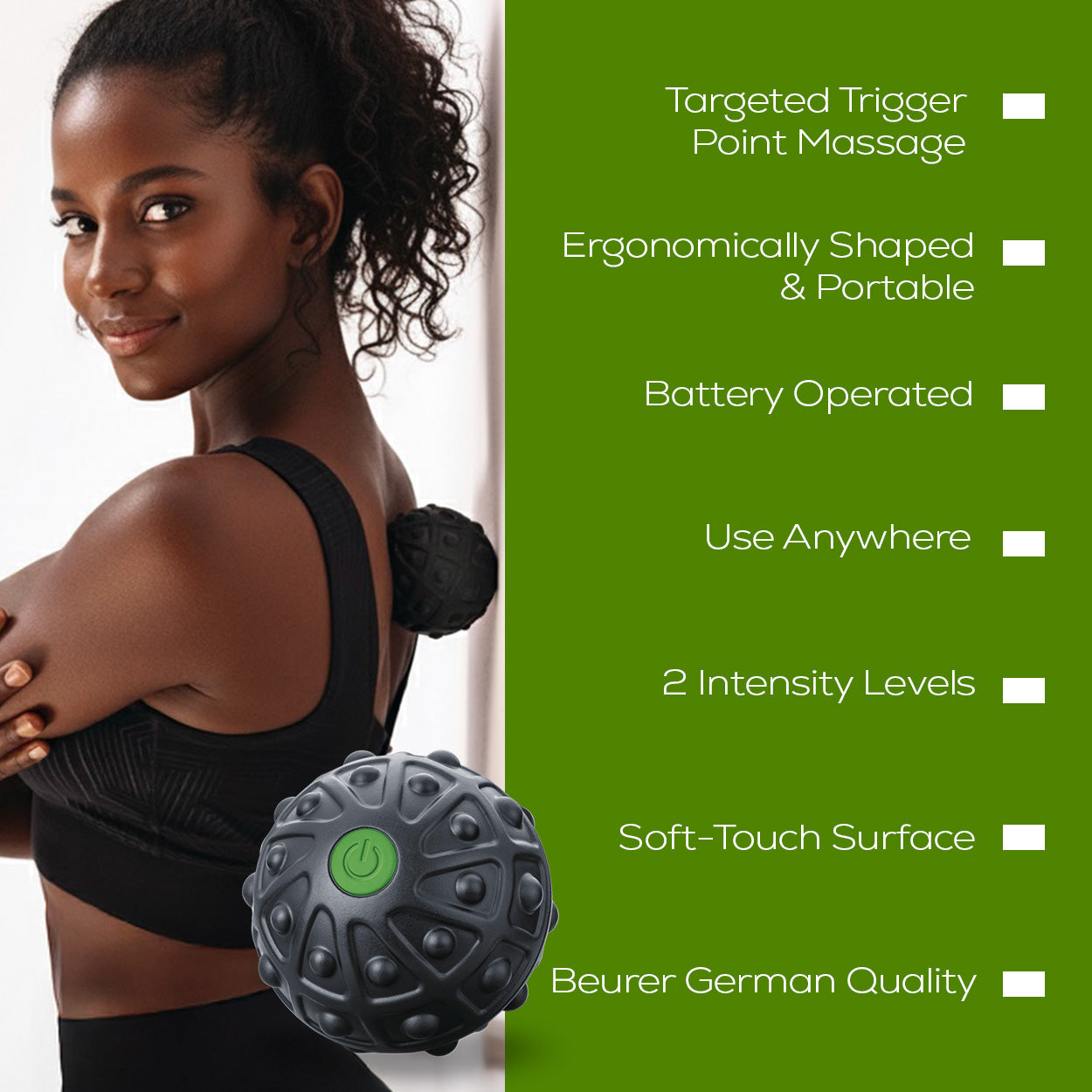 Beurer Massage Ball MG 10 Vibrating Targeted Trigger Point Relief On-the-Go