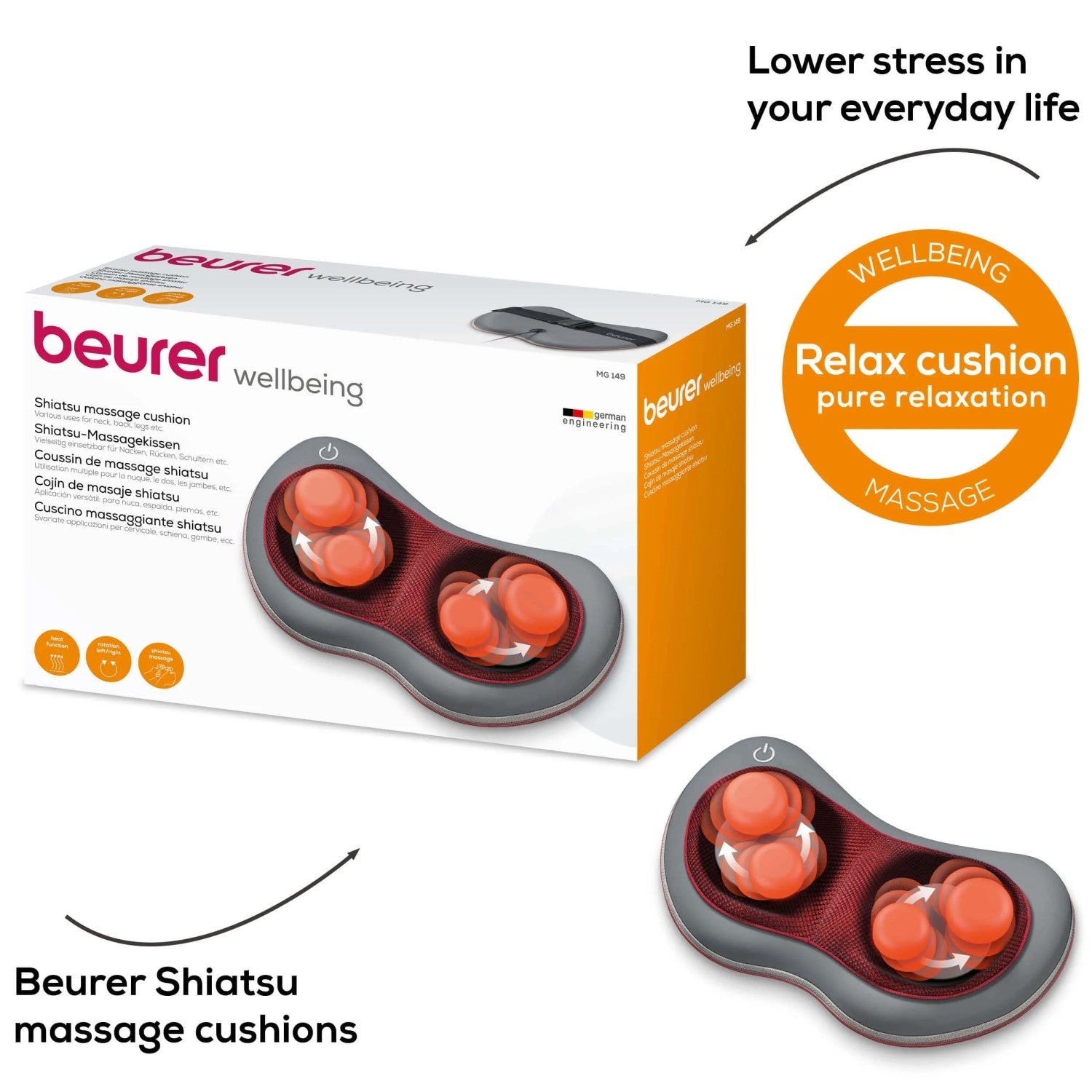 Demo - Beurer MG 149 Shiatsu Massage Cushion for Back, Neck & Legs: Relax & Relieve Tension