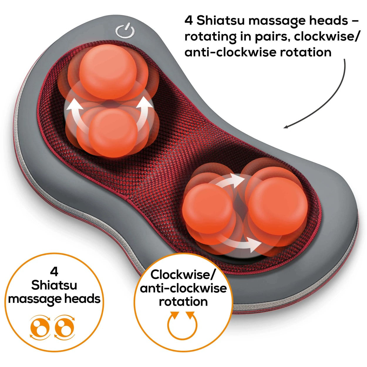 Beurer MG 149 Shiatsu Massage Cushion for Back, Neck & Legs: Relax & Relieve Tension