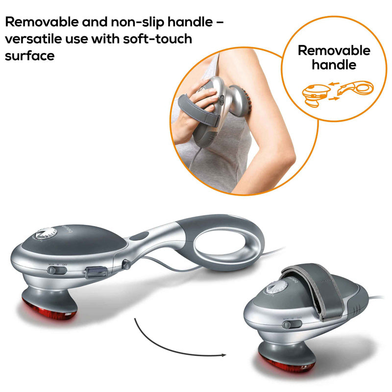 Beurer MG 70 Tapping Massager: Infrared Heat Option, 2 Attachments, Adjustable Intensity