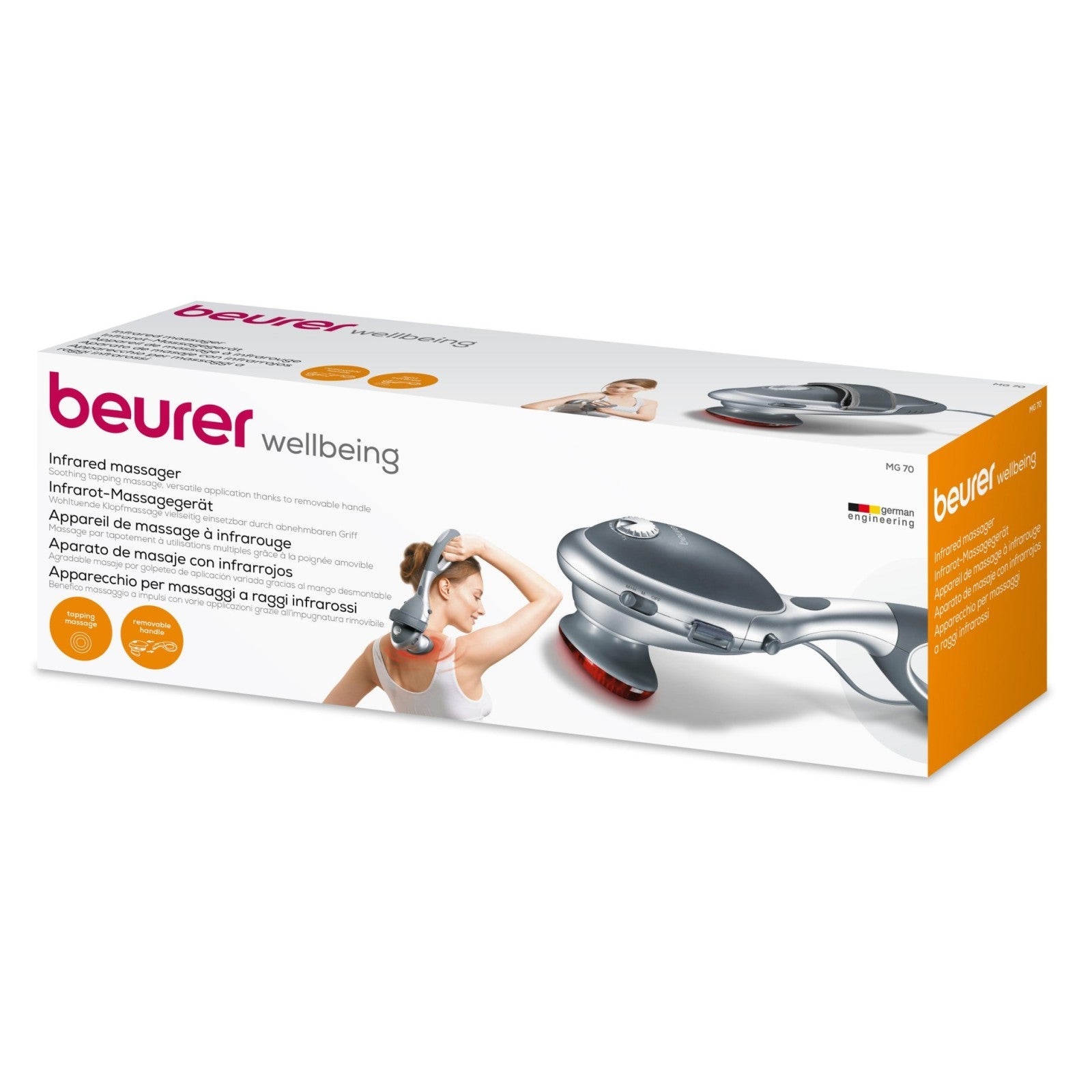 Beurer Germany Infrared Tapping Massager | Infrared Heat Option | Neck to Legs | MG 70