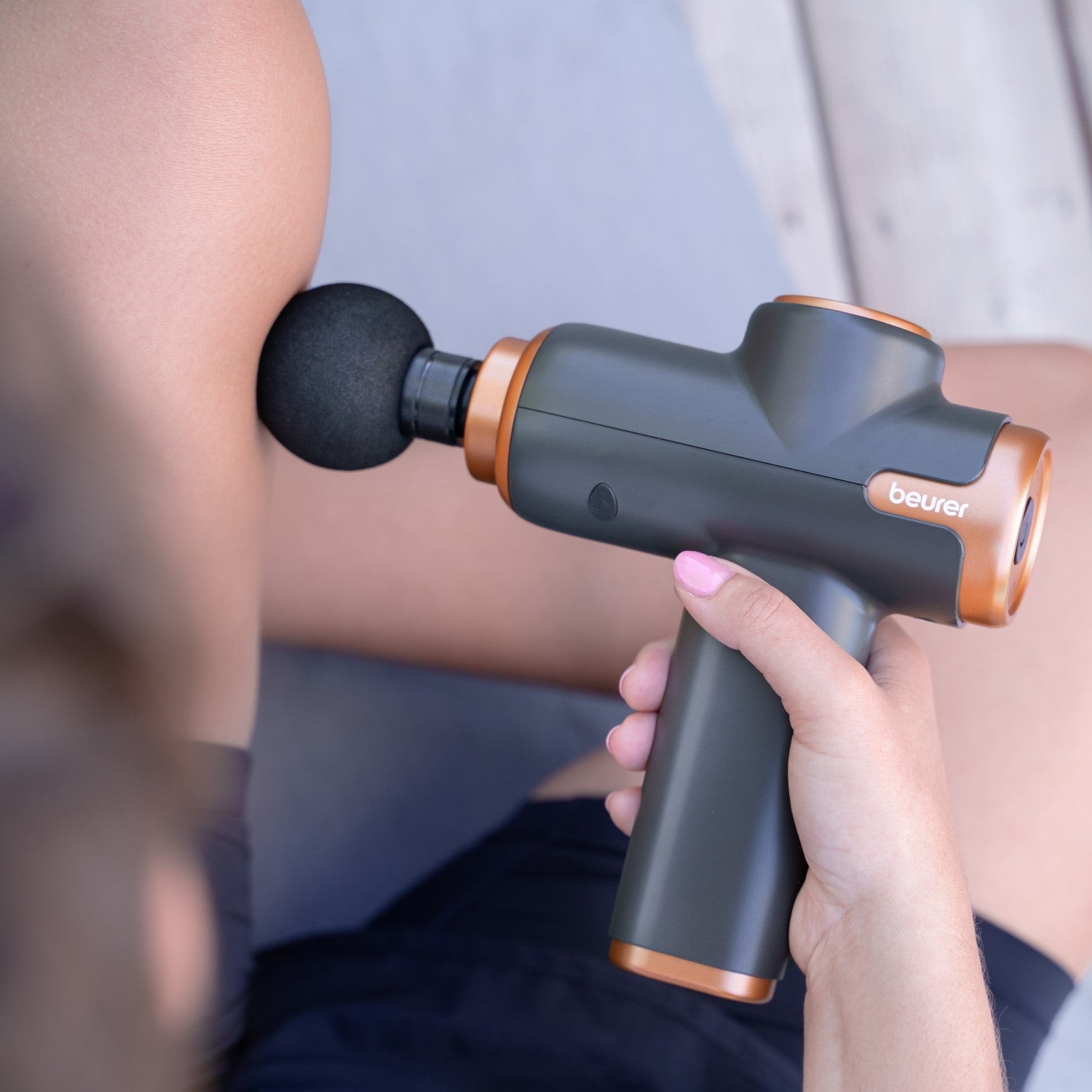 Beurer Germany MG 99 Compact Deep Tissue Massage Gun - Limited Black & Bronze Edition