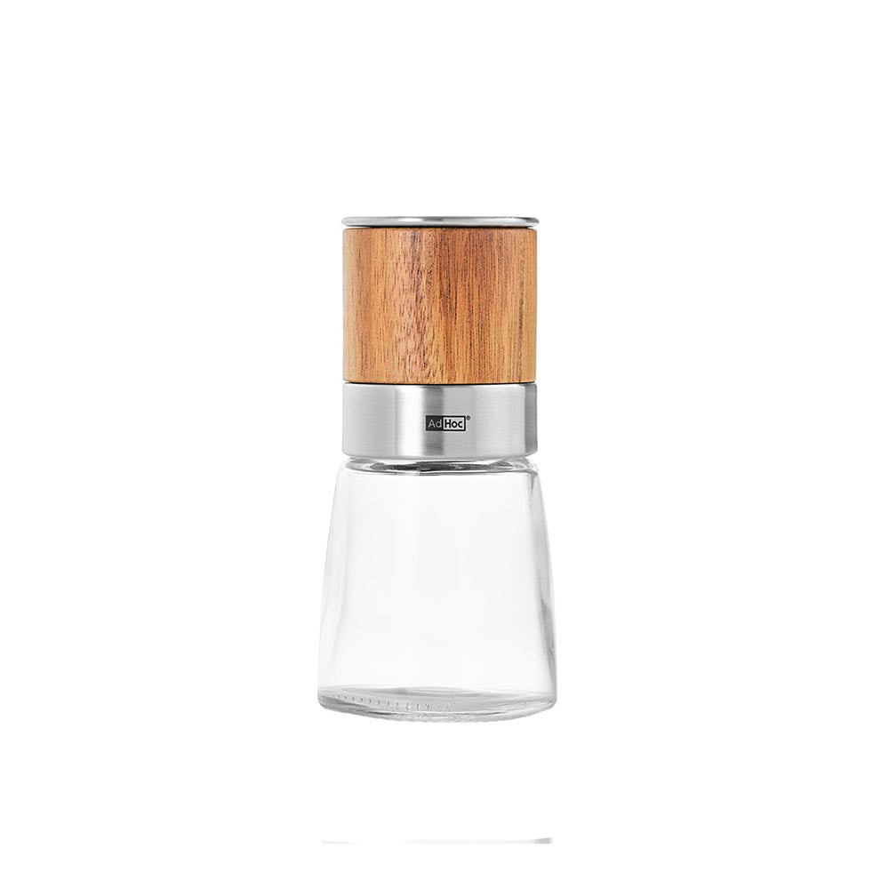 AdHoc Salt or Pepper Grinder in Glass and Wood - AKASIA