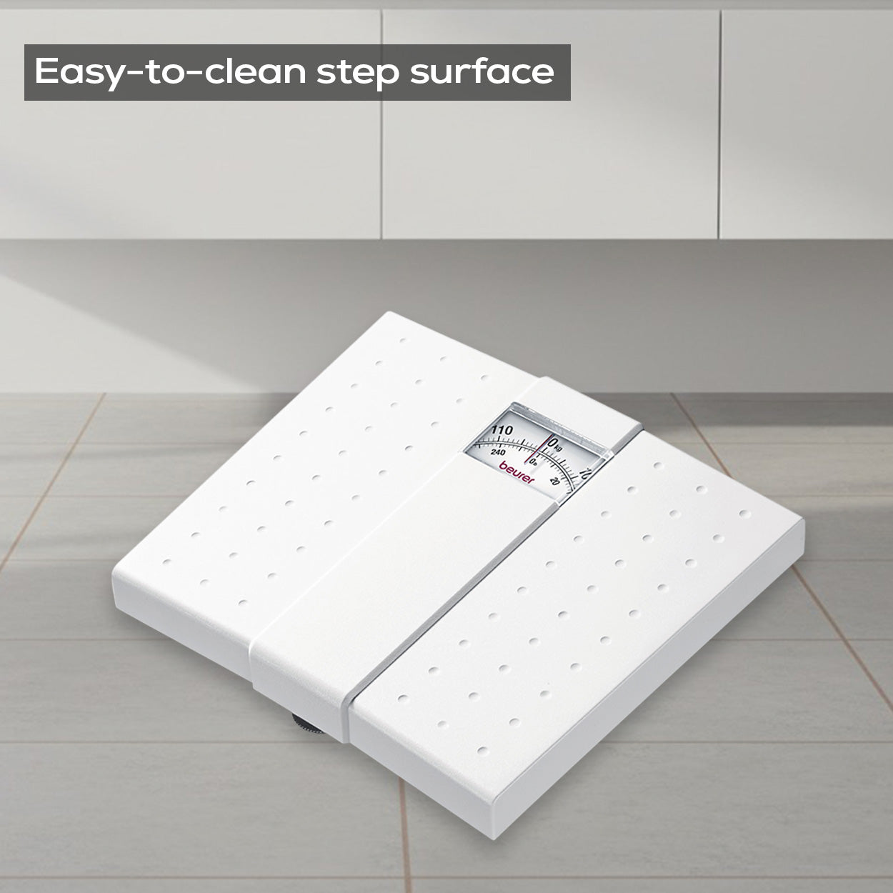 Beurer Mechanical Bathroom Scale MS 01 | Analogue Display |No Batteries | Eco-Friendly | 120kg Capacity