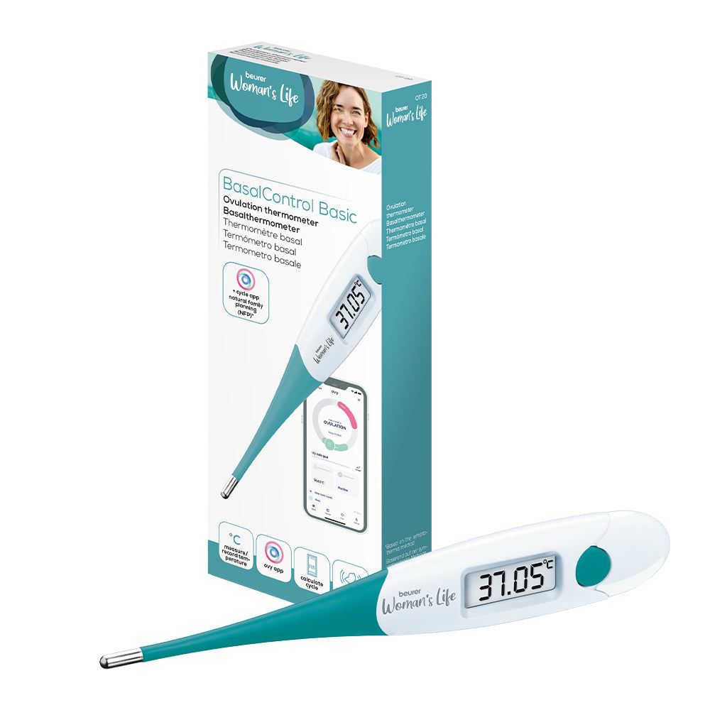Beurer Basal Body Temperature Thermometer OT 20: Track Ovulation, Cycle, Fertile Days for Natural Family Planning