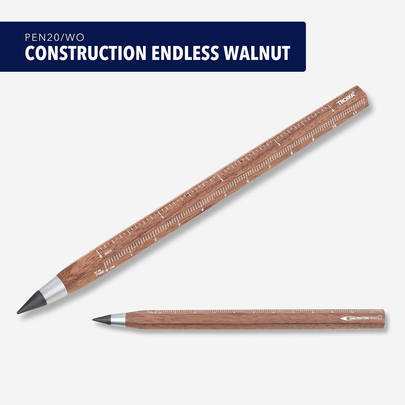 TROIKA Germany Endless Pencil HB | FSC Walnut Wood | 20km | No Sharpening