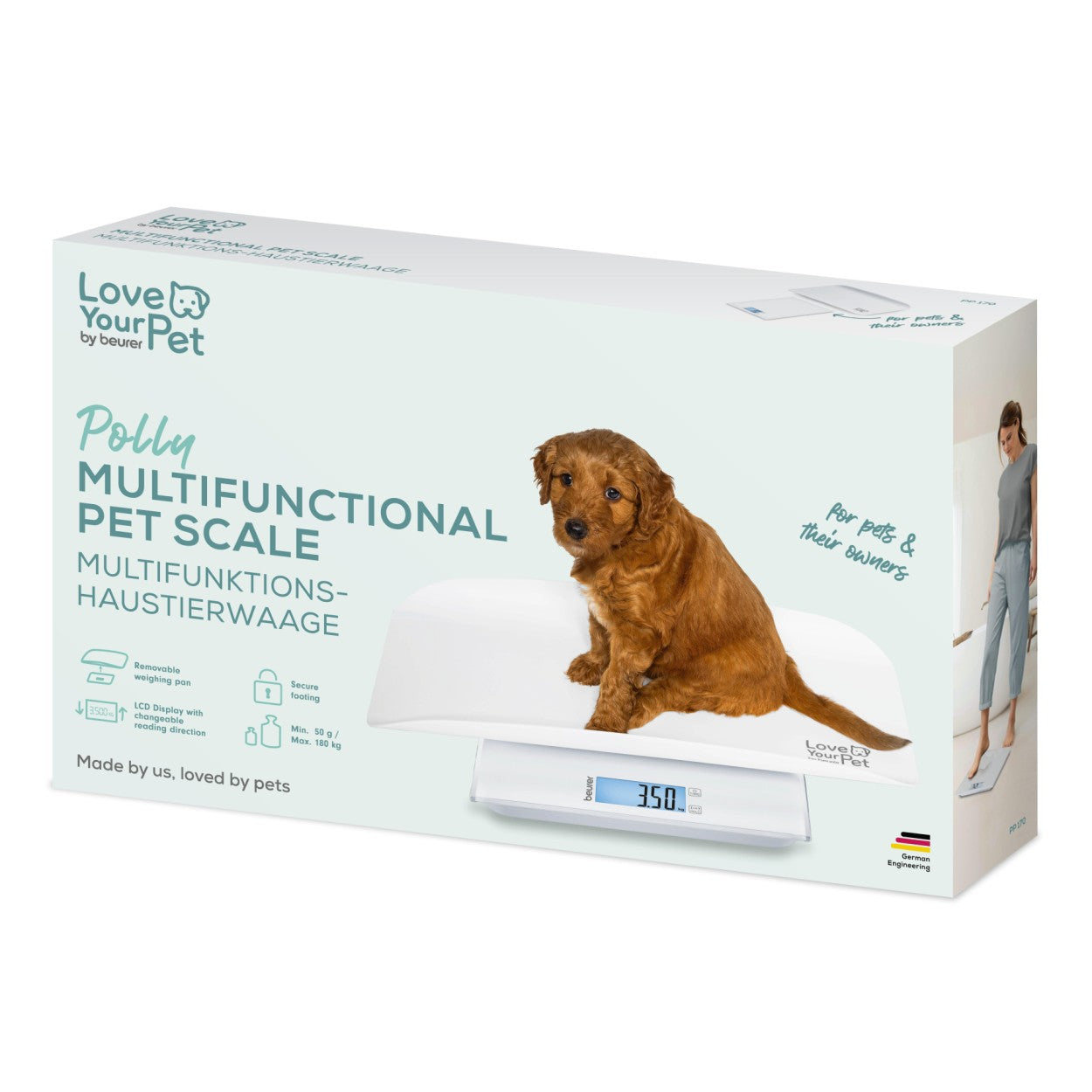 Beurer “Polly” Pet Scale | Multifunctional Digital Weighing Scale for Pets & Humans