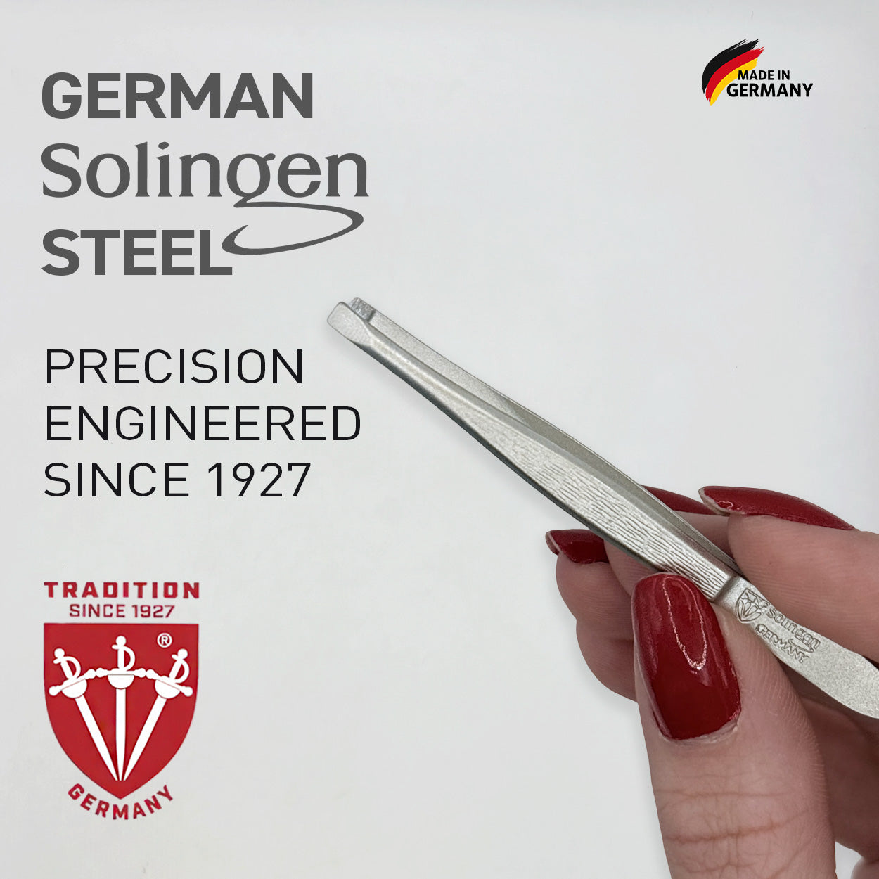 Kellermann 3 Swords Tweezers | Steel | Straight-Edged for Plucking | 7.5cm