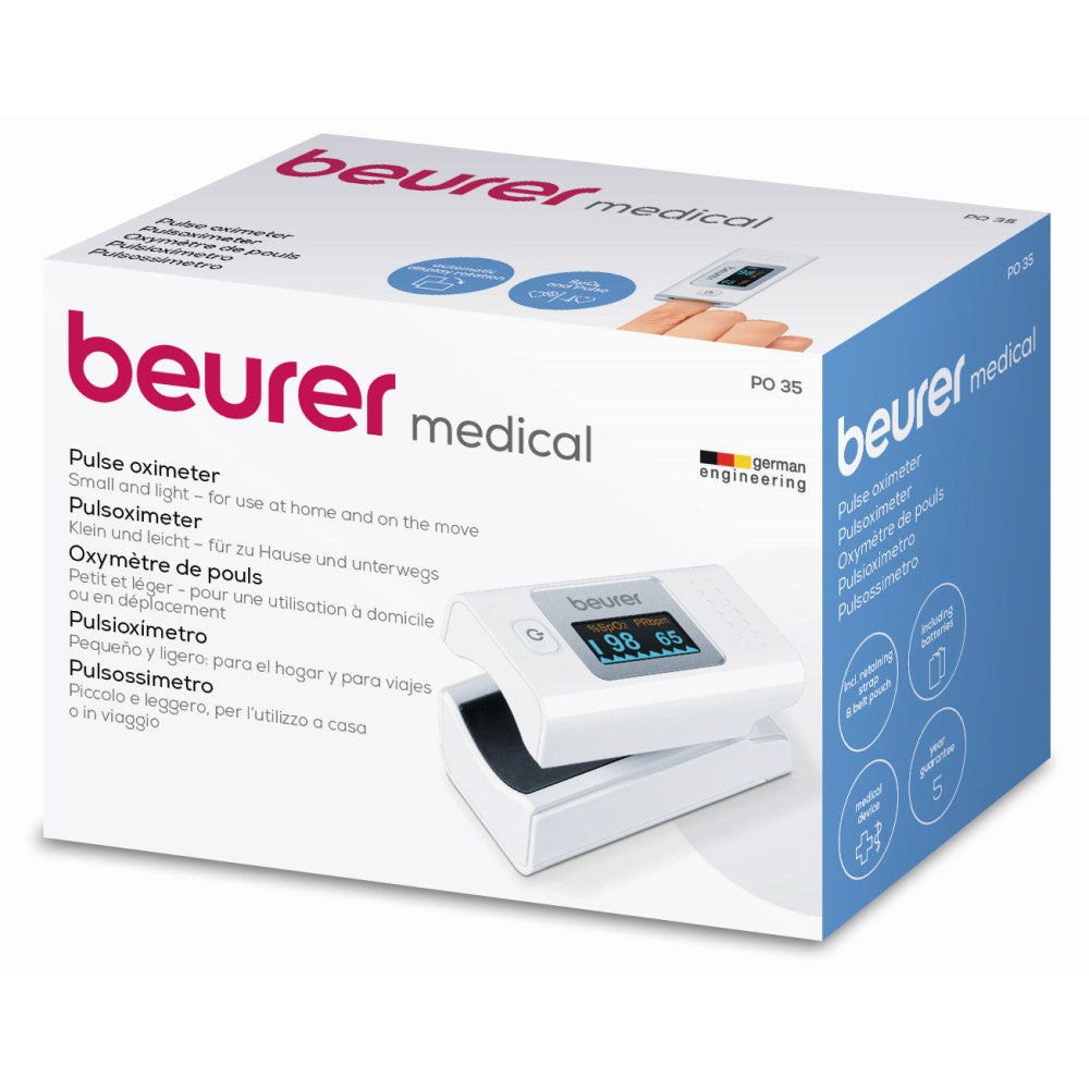 Beurer Germany Pulse Oximeter: Oxygen Saturation Level & Pulse Rate Monitor PO 35