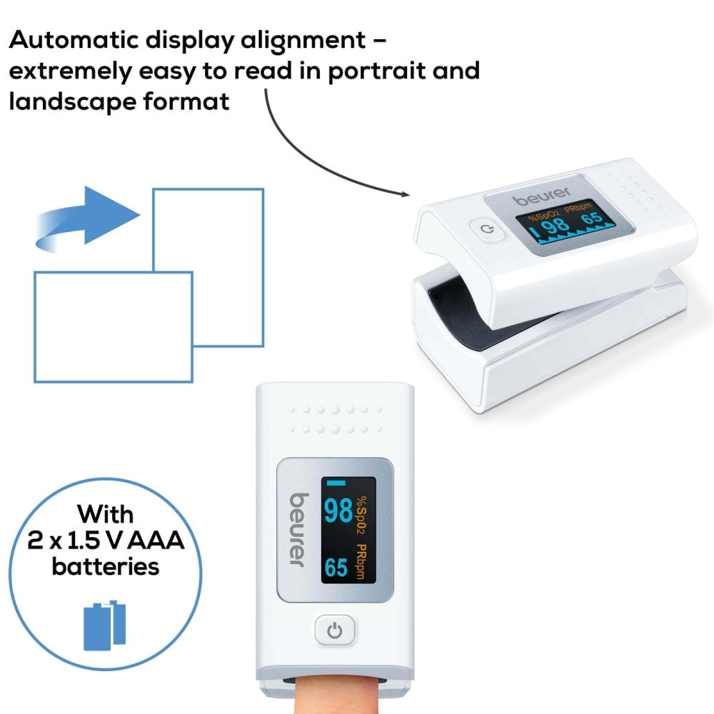 Beurer Germany Pulse Oximeter: Oxygen Saturation Level & Pulse Rate Monitor PO 35