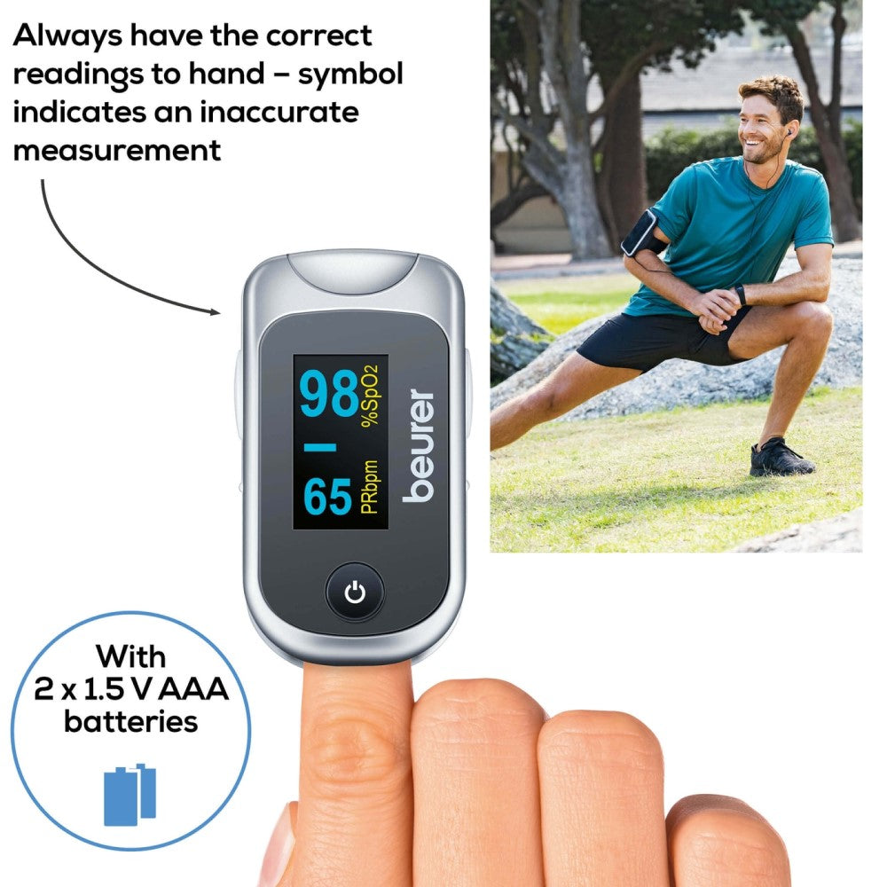 Beurer Pulse Oximeter: Oxygen Saturation, Pulse Rate, Perfusion Index PO 40