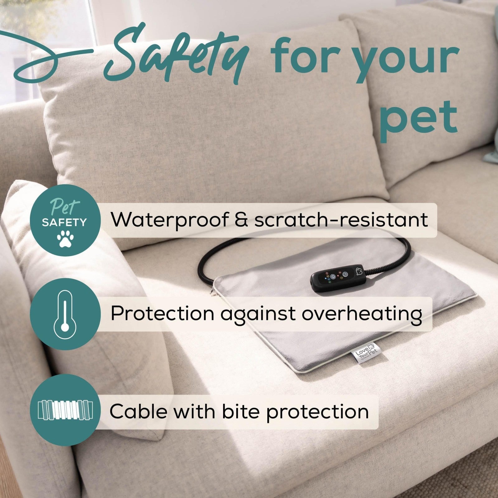 Love Your Pet by Beurer - Lilli - Small Pet Heating Mat for Dogs & Cats - 41 x 34 cm
