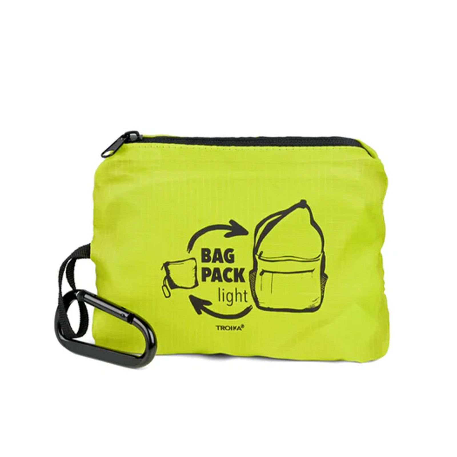 TROIKA Germany Foldable Shoulder Bag | Carabiner Clip | 10kg | Green