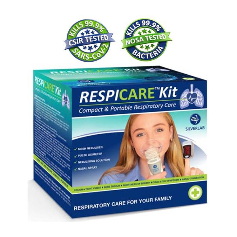 Silverlab RespiCare Kit - Nebuliser, Pulse Oximeter, Solution & Nasal Spray