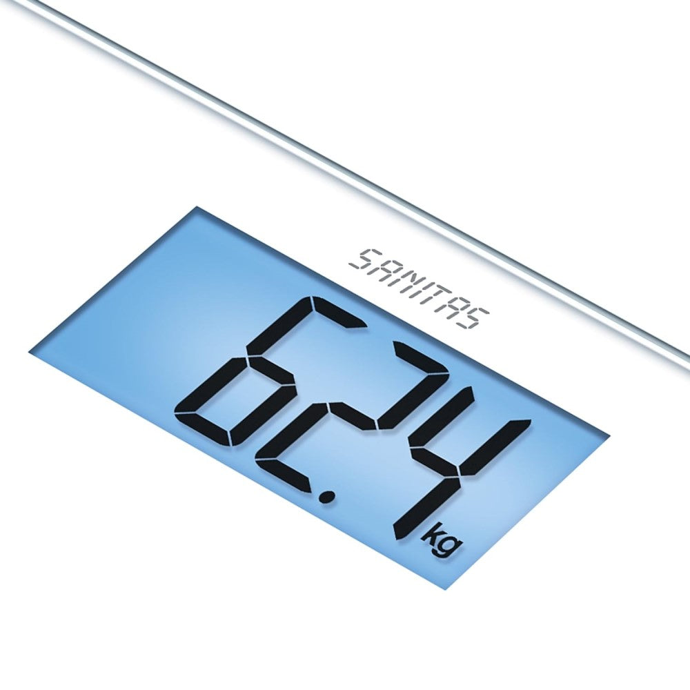 Demo - Sanitas Bathroom Scale / Body Weight Scale with XL LCD Display SGS 03 White