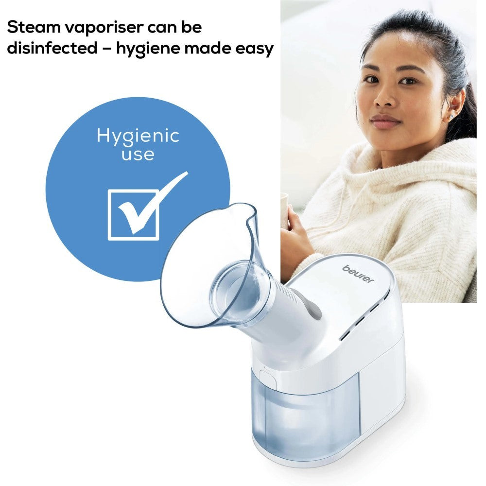 Beurer SI 40 Steam Vaporiser 2-in-1: Aroma Mask Eases Colds, Allergies / Facial Mask Hydrates Facial Skin, Opens Pores