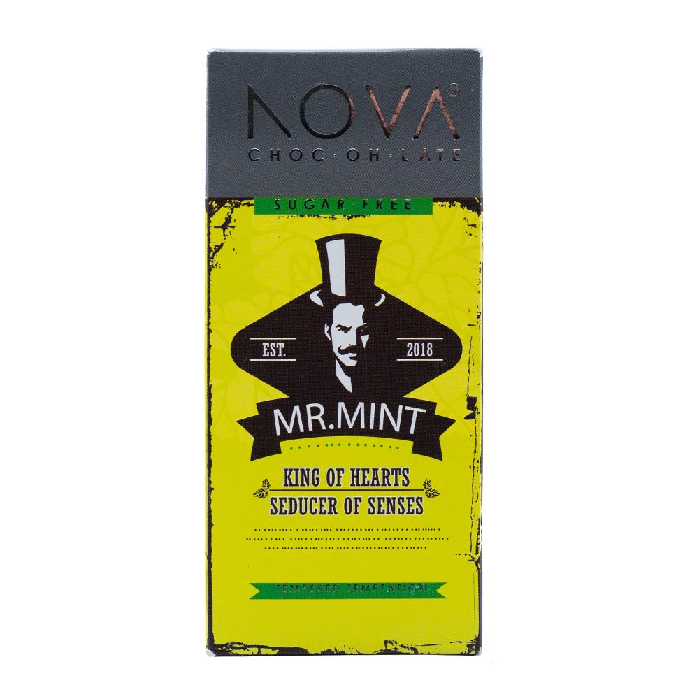 NOVA Artisanal Tempered Chocolate - Dark With Mint - Slab 100g