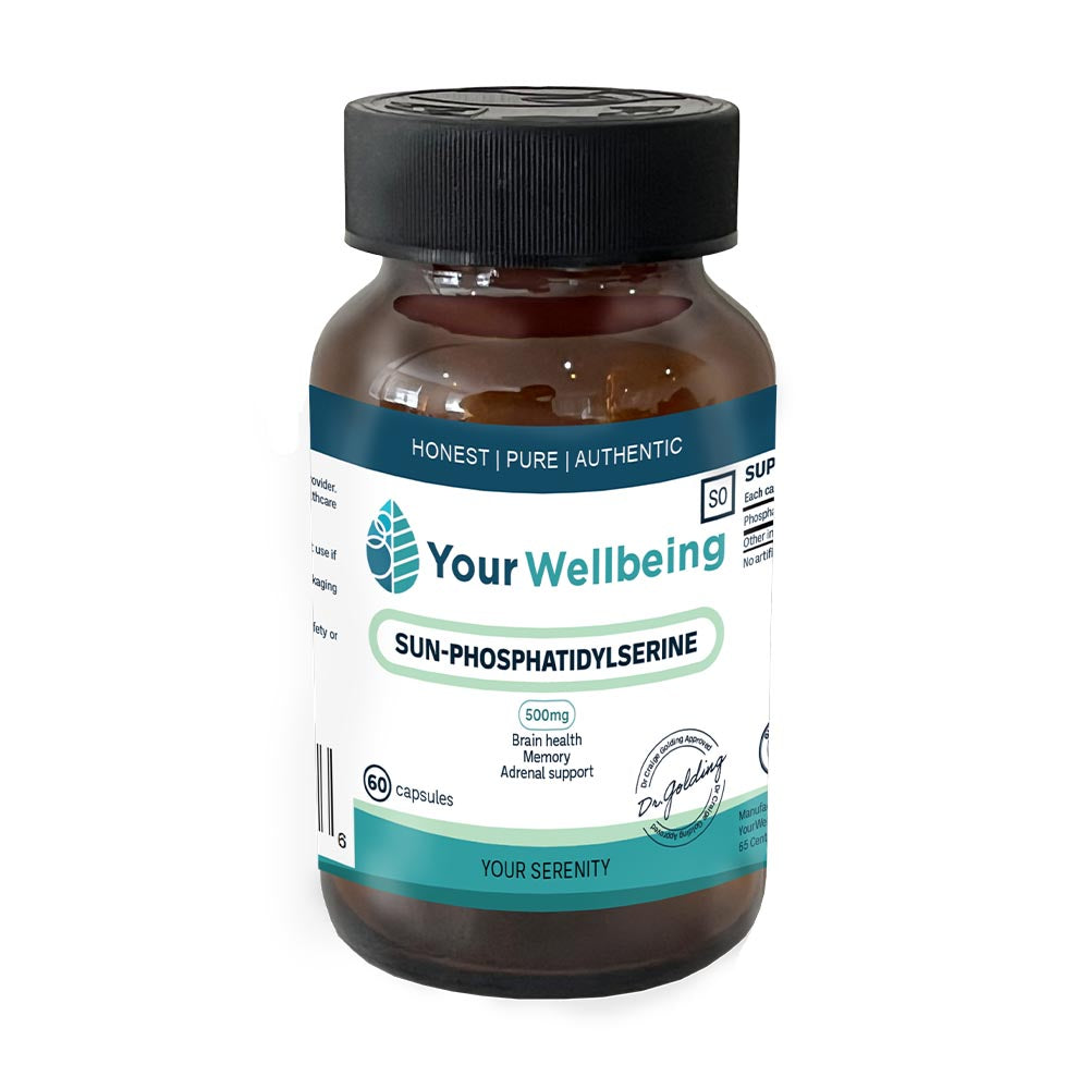 Your Wellbeing Sun-Phosphatidylserine - Brain Health, Memory & Adrenal Support (500mg)