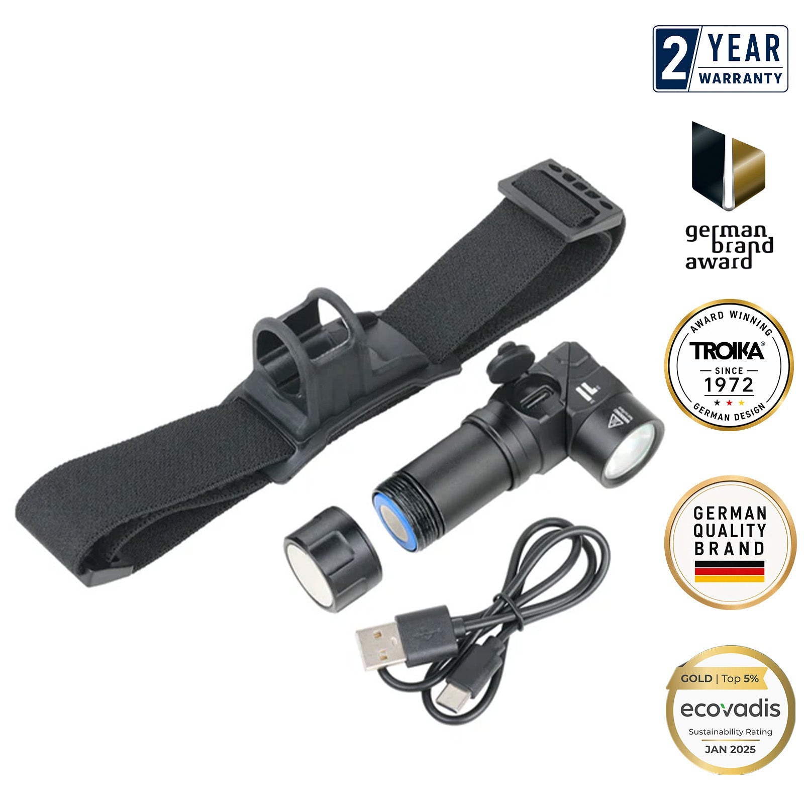 TROIKA Germany USB-C Rechargeable Torch | 500 Lumens | Magnetic Base