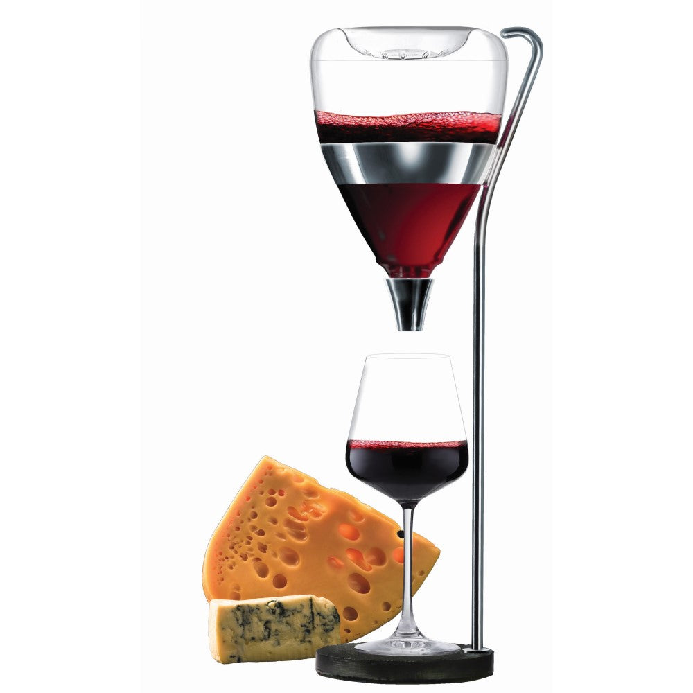 Wine Aerator & Decanter: Tritan Table Tower Beverage Dispenser with Steel Ice Chilling Ball