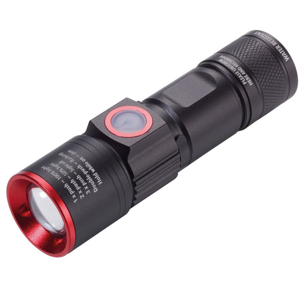 TROIKA Torch ECO BEAM PRO - Black with Red Trim