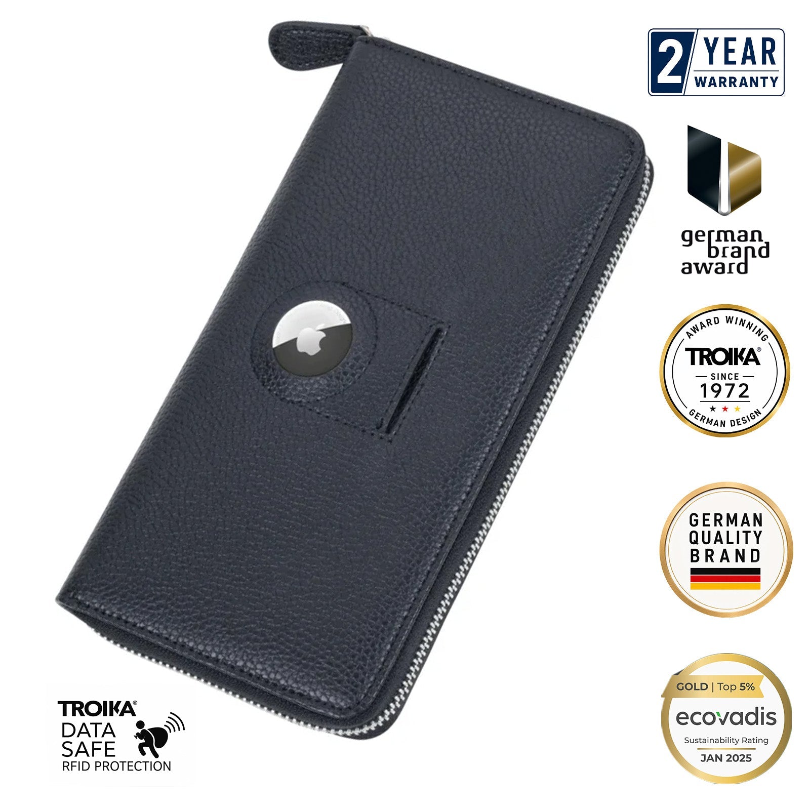 TROIKA Germany Ladies RFID Wallet | 18 Card Slots | Apple AirTag Slot