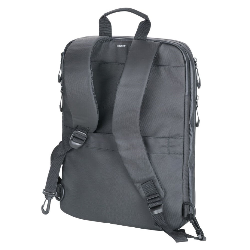 Troika Laptop Backpack: For 16" Laptop & Expandable from 6L to 14L – Black