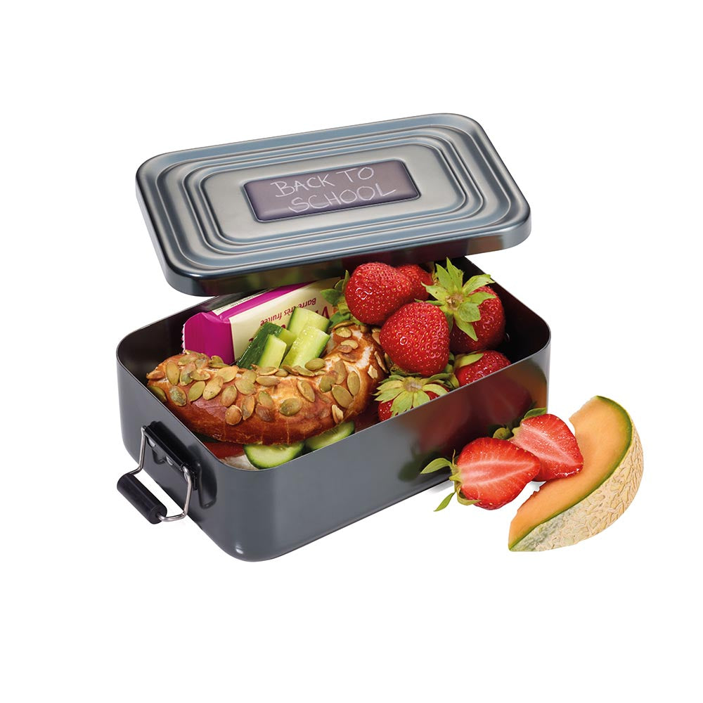 Troika Lunchbox with Clip-Lock Back To School - Aluminium
