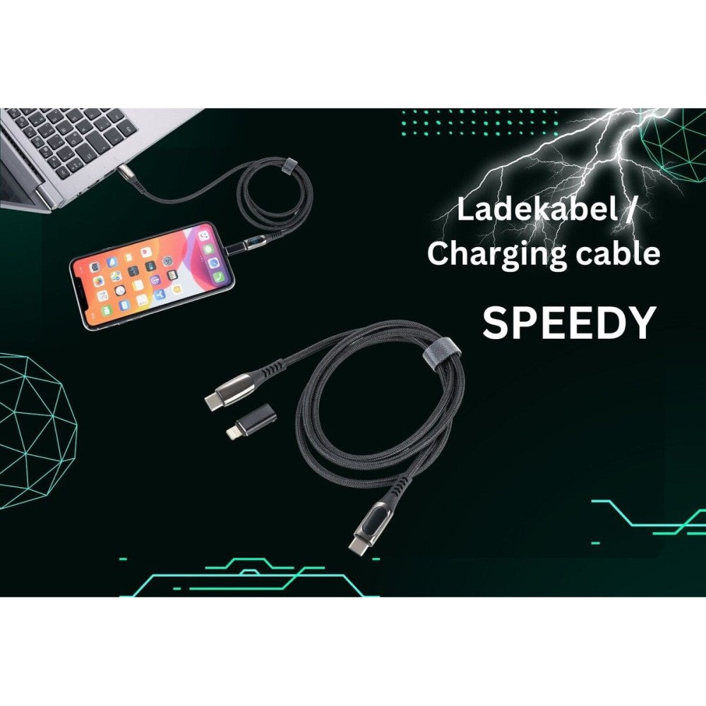 Troika High-Speed USB-C Charging & Data Transfer Cable – 1m Textile Coated Cable
