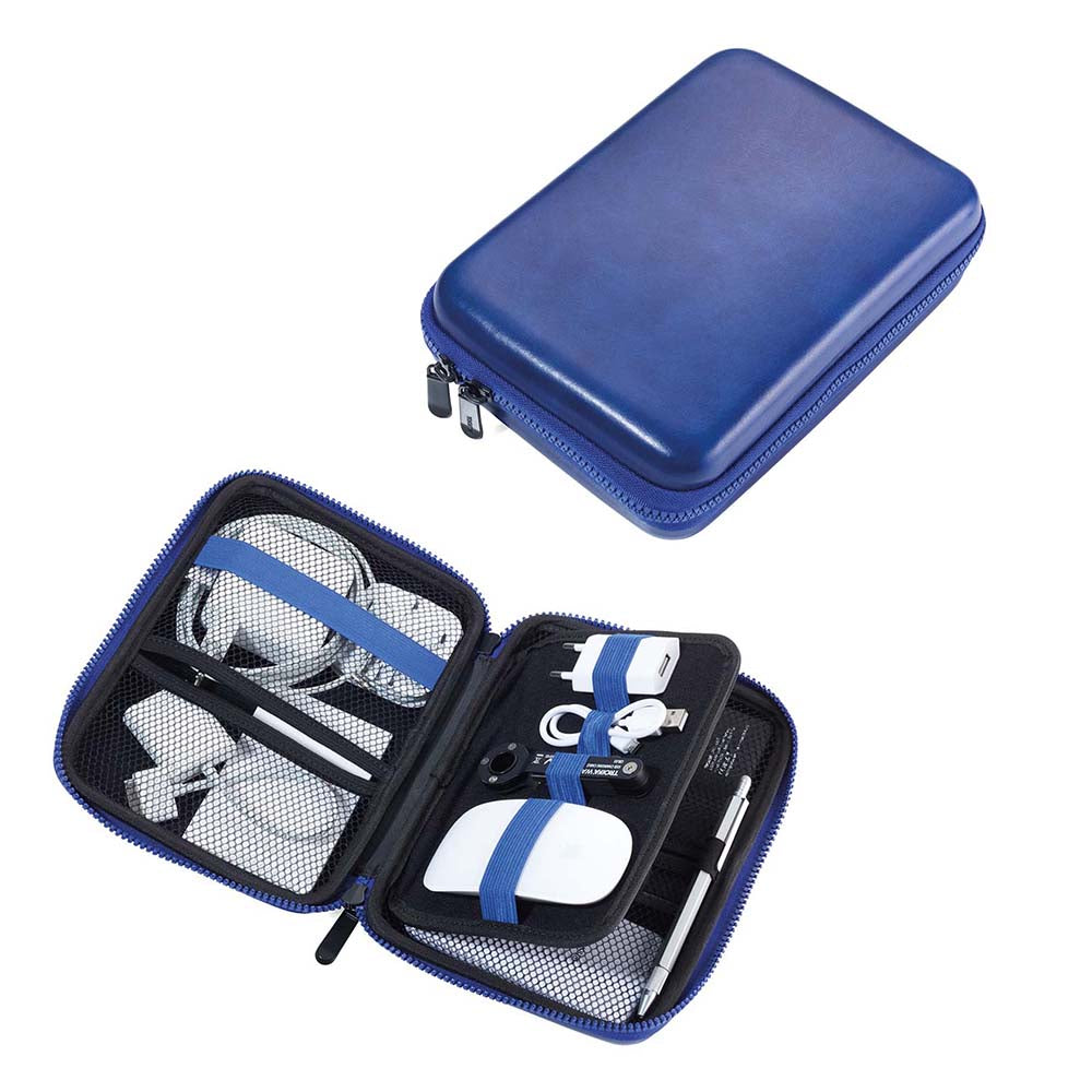TROIKA Organiser Travel Case with Zipper - Blue